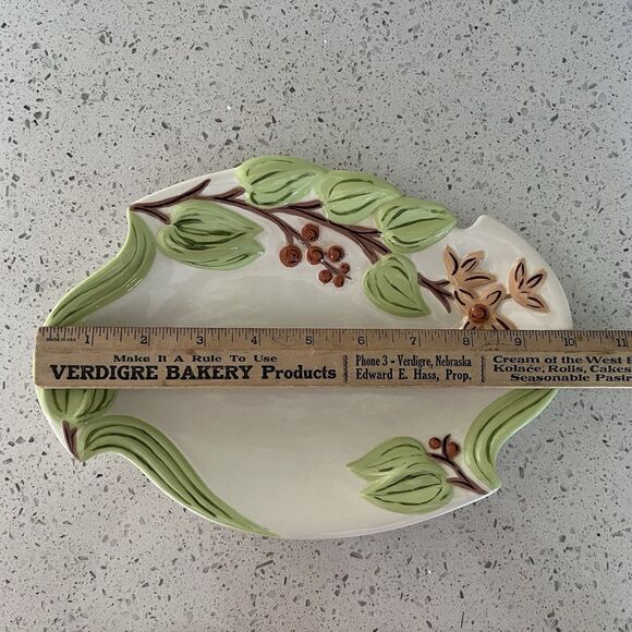 Vintage Hand-Painted Holland Mold Trinket Bowl Tray Floral Rare Find USA 1960's - Picture 5 of 9